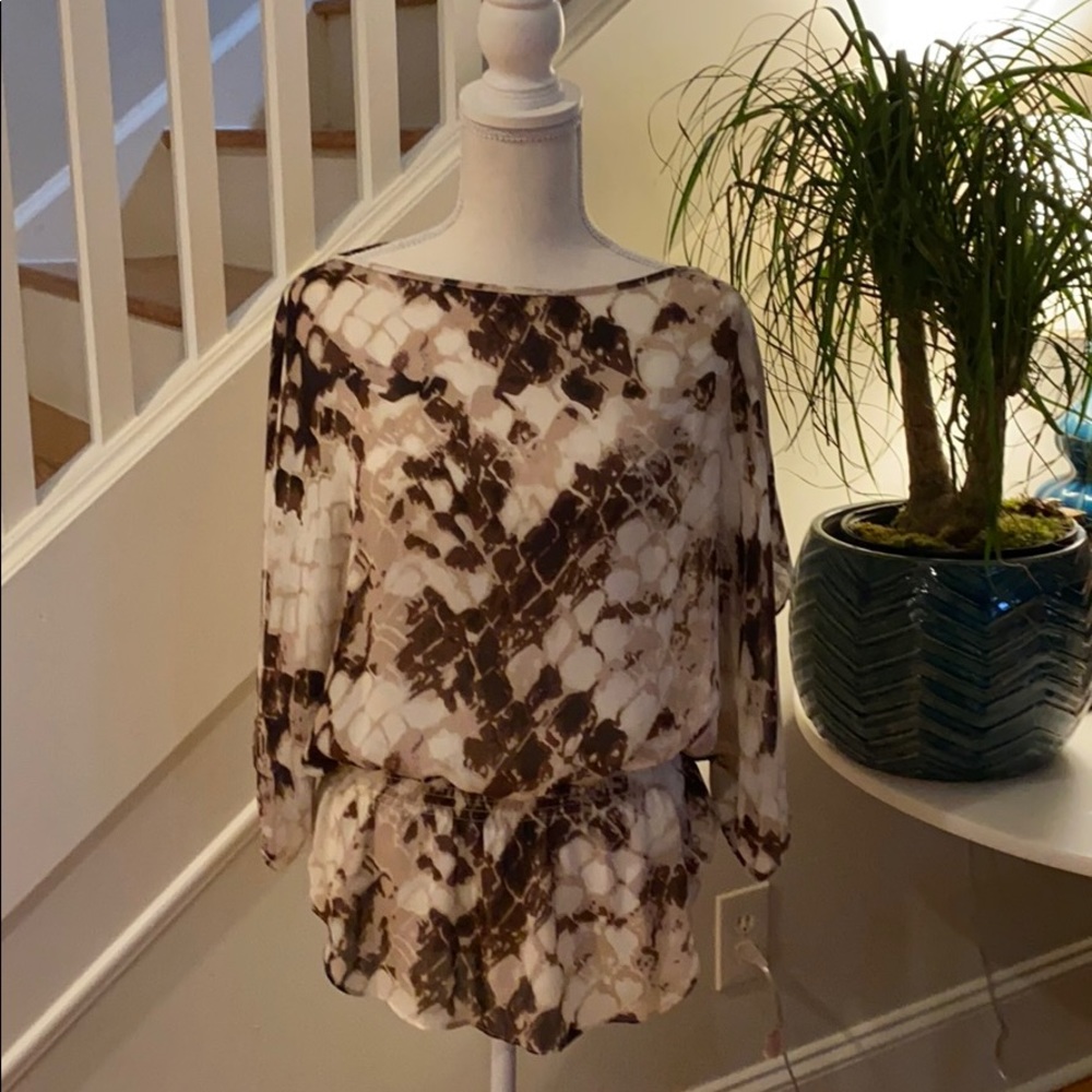 Parker snakeskin print dolman sleeve tunic top